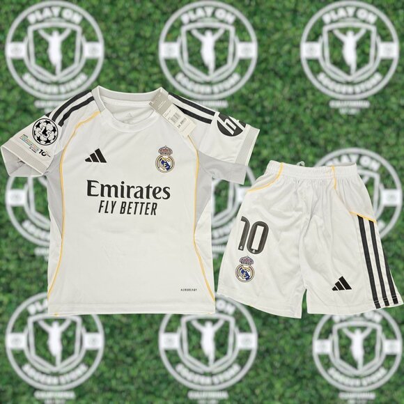 Kids Real Madrid 25/26 Home Mbappe Kit - Picture 1 of 3